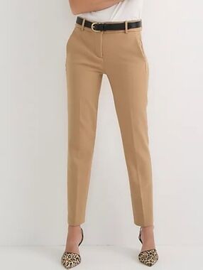 J. Crew Cameron Straight-Leg  Cigarette 365 Stretch Twill Pants Camel Tan 8